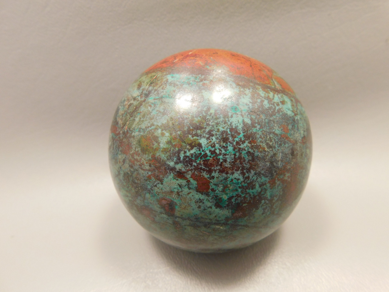 Chrysocolla Cuprite Sonora Sunset Stone Sphere 3 inch Rock #O5