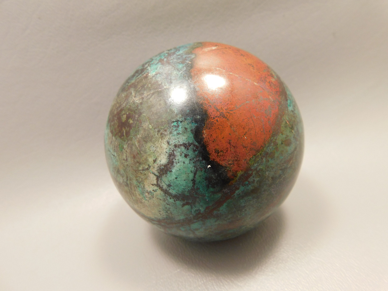 Chrysocolla Cuprite Sonora Sunset Stone Sphere 3 inch Rock #O5