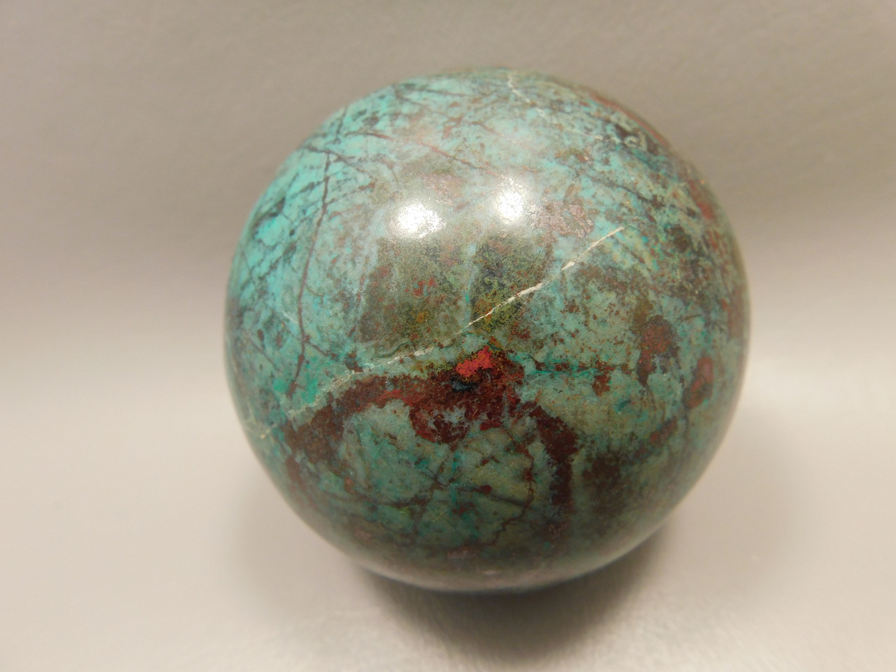 Chrysocolla Cuprite Sonora Sunset Stone Sphere 3 inch Rock #O5