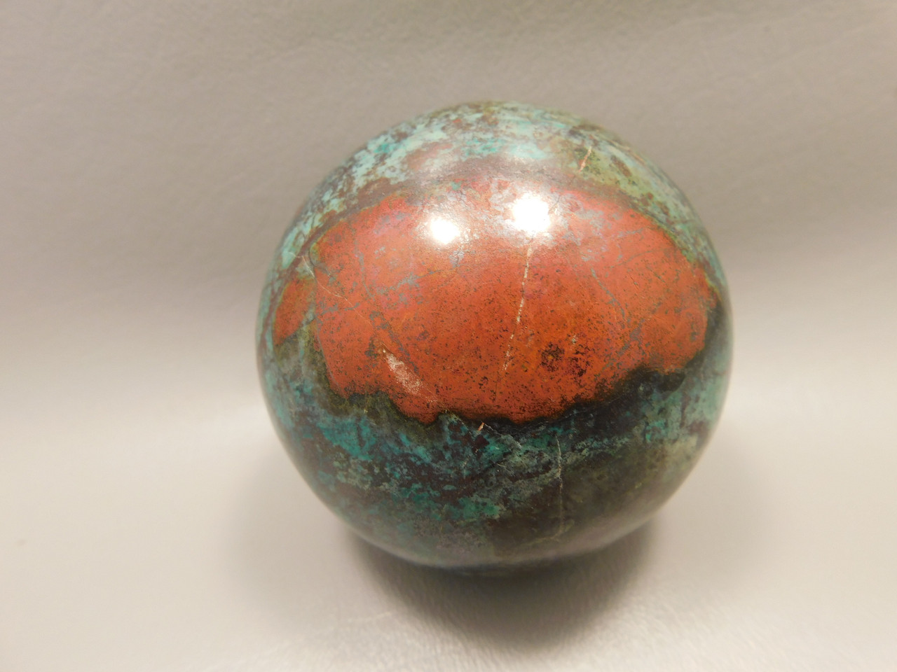 Chrysocolla Cuprite Sonora Sunset Stone Sphere 3 inch Rock #O5