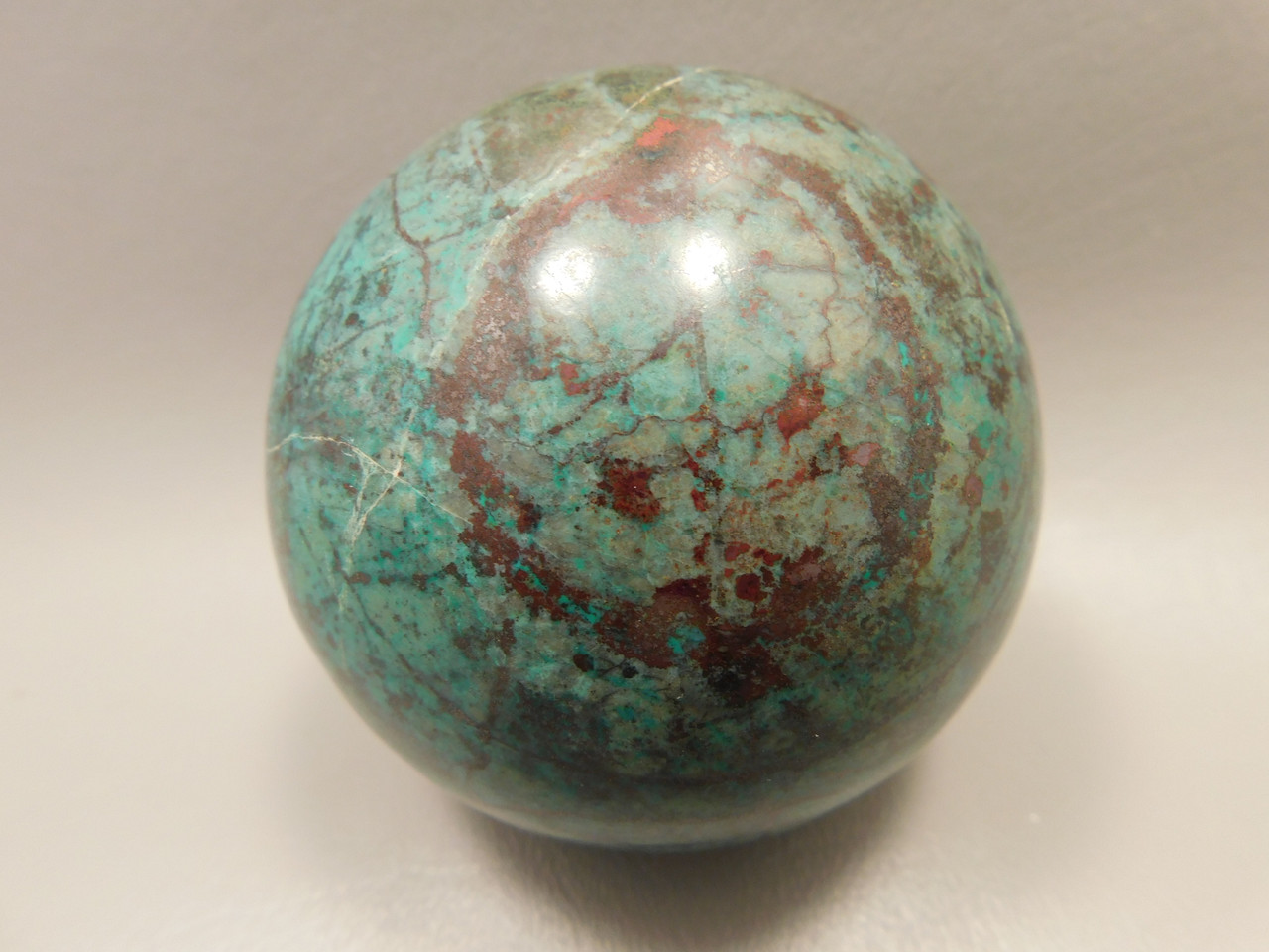 Chrysocolla Cuprite Sonora Sunset Stone Sphere 3 inch Rock #O5