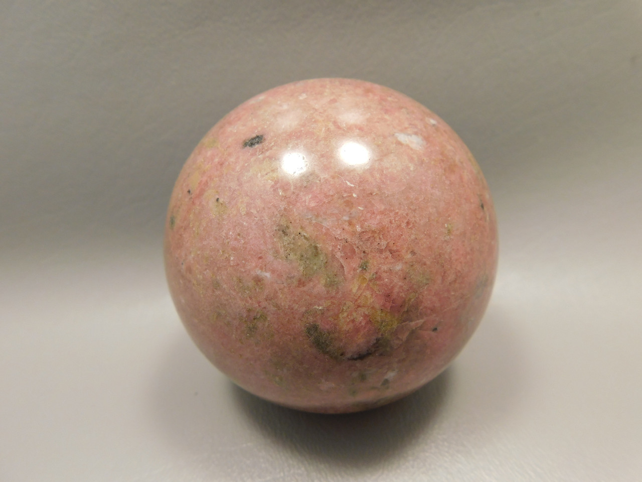 Rhodonite Sphere Shaped 2.9 inch Polished Rock Pink Gemstone #O3