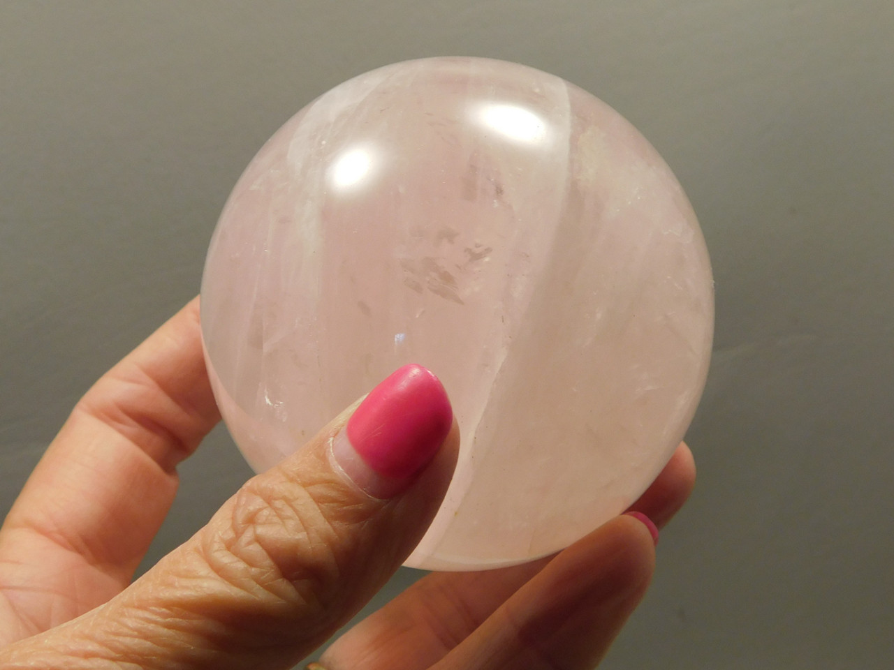 Star Rose Quartz Sphere 2.8 inch Pink Gemstone 71 mm Ball #O2