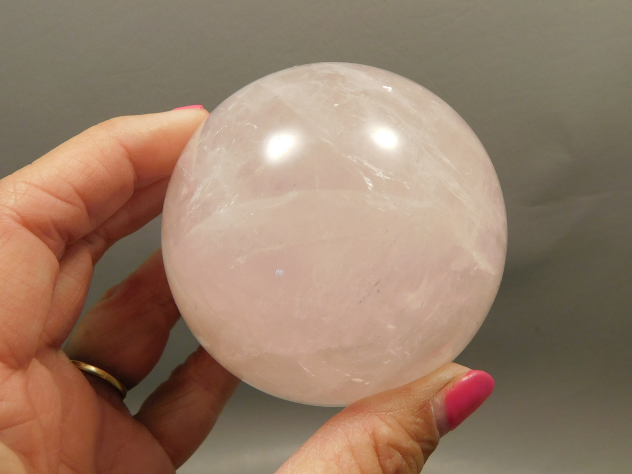 Star Rose Quartz Sphere 2.8 inch Pink Gemstone 71 mm Ball #O2