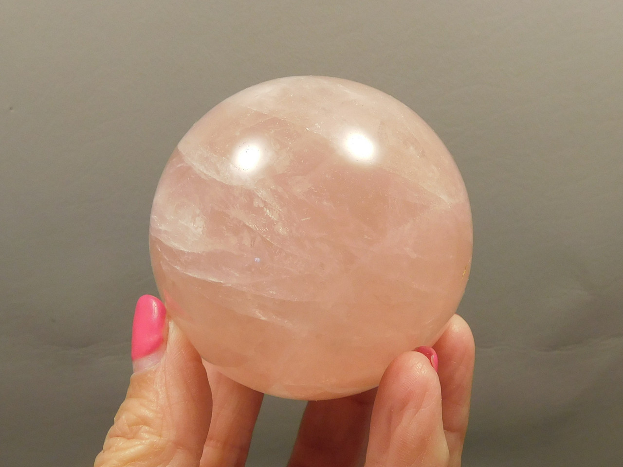 Star Rose Quartz Sphere 2.5 inch Pink Gemstone 63 mm Ball #O4