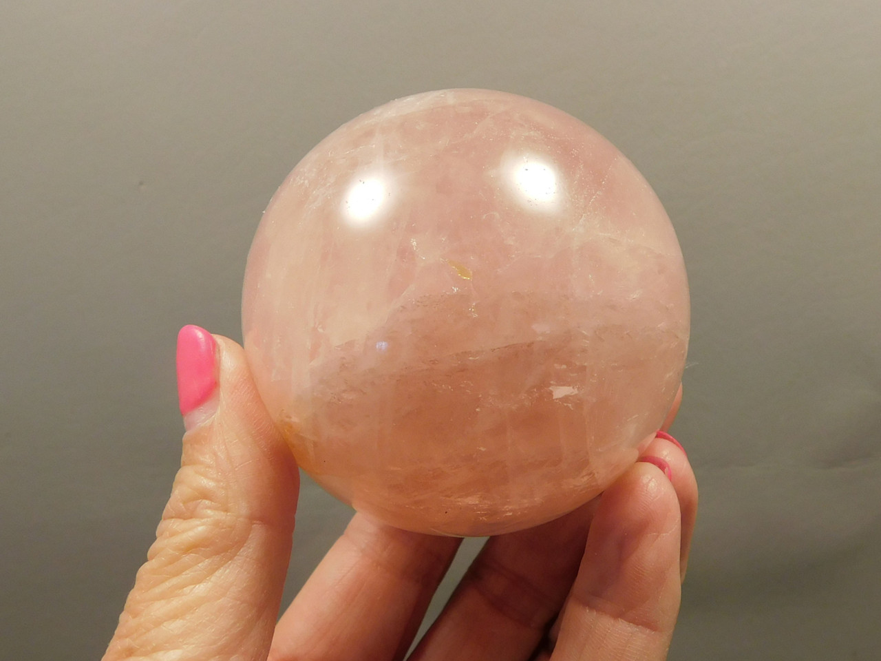 Star Rose Quartz Sphere 2.5 inch Pink Gemstone 63 mm Ball #O4