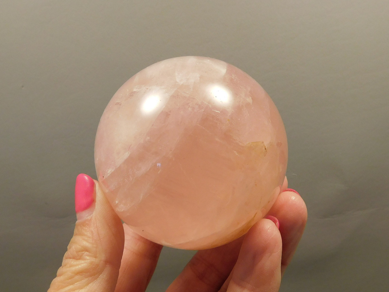 Star Rose Quartz Sphere 2.5 inch Pink Gemstone 63 mm Ball #O4