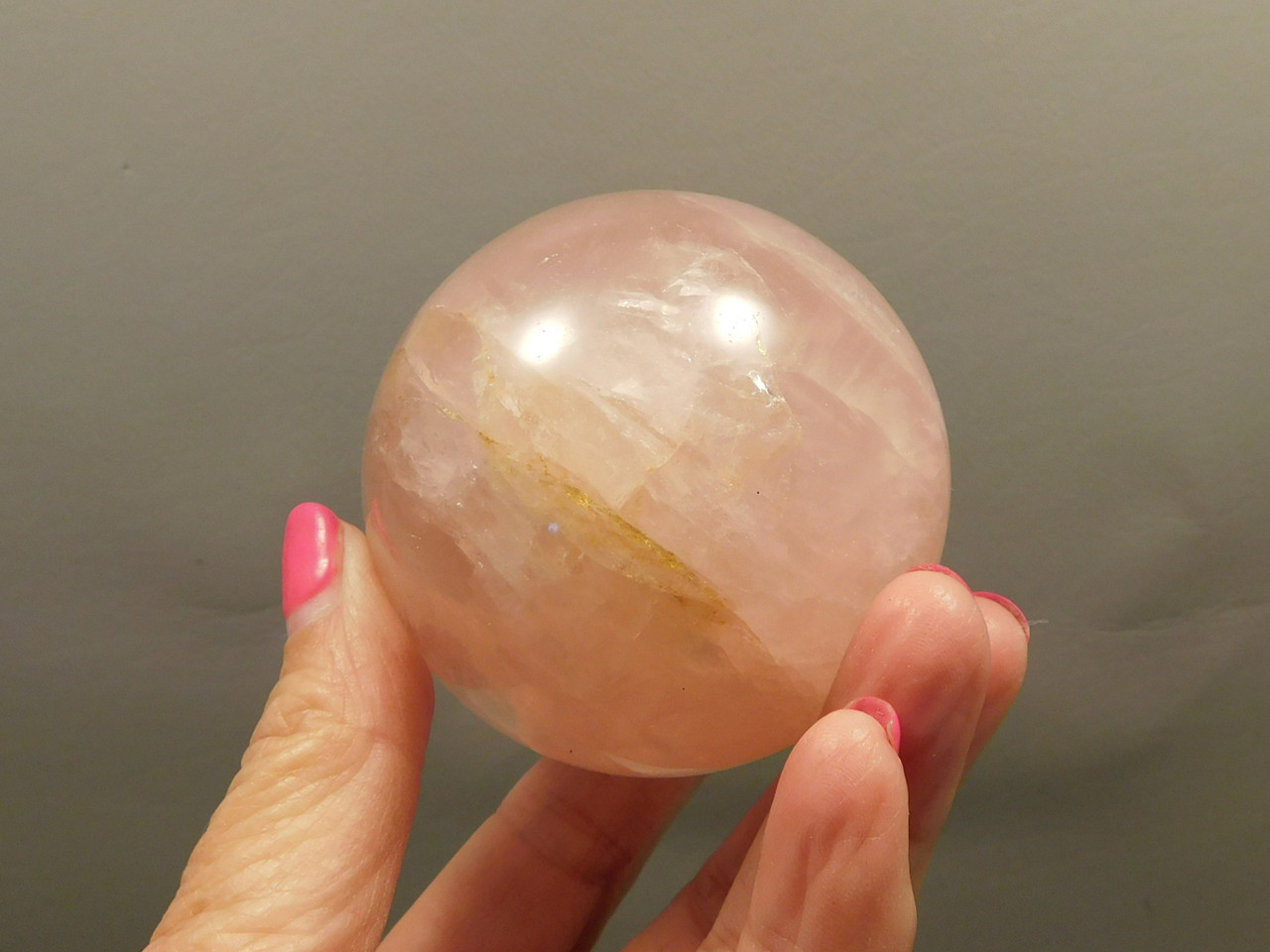 Star Rose Quartz Sphere 2.5 inch Pink Gemstone 63 mm Ball #O4