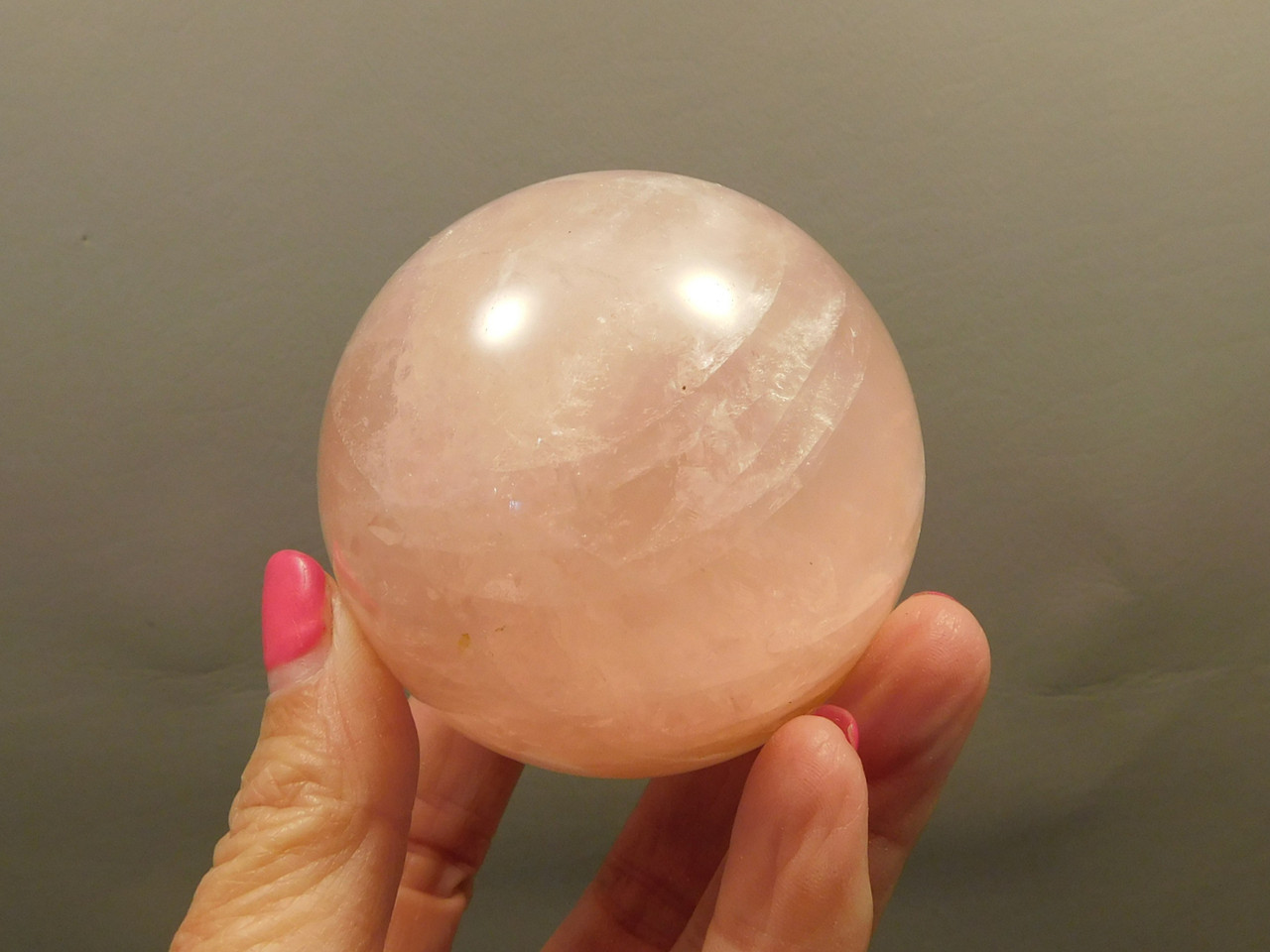 Star Rose Quartz Sphere 2.5 inch Pink Gemstone 63 mm Ball #O4