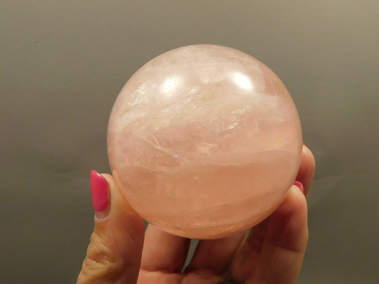 Star Rose Quartz Sphere 2.5 inch Pink Gemstone 63 mm Ball #O4