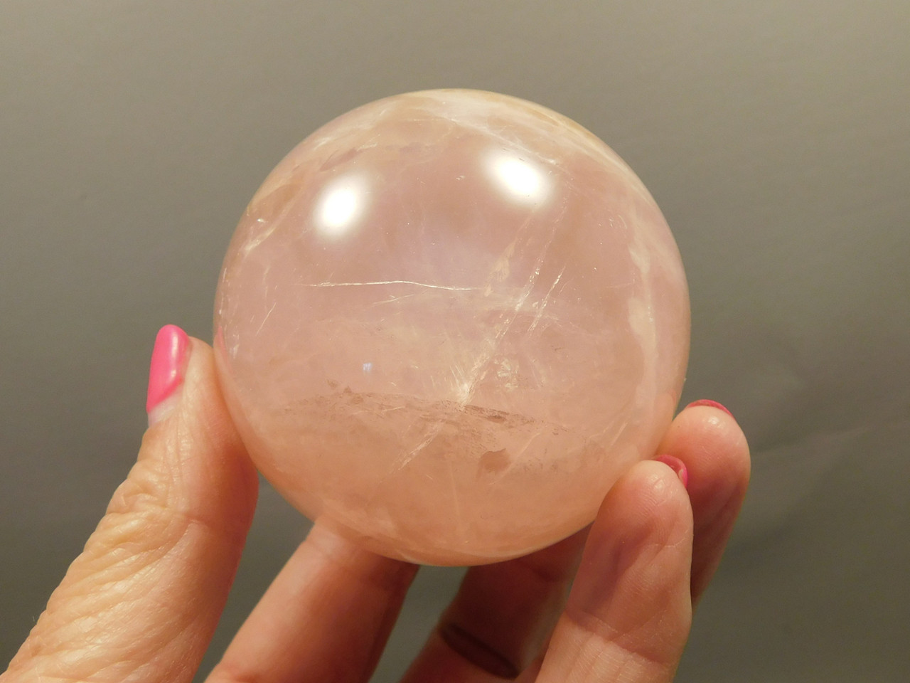 Star Rose Quartz Sphere 2.5 inch Pink Gemstone 63 mm Ball #O4