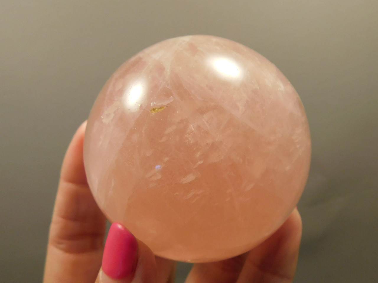 Star Rose Quartz Sphere 2.5 inch Pink Gemstone 63 mm Ball #O4