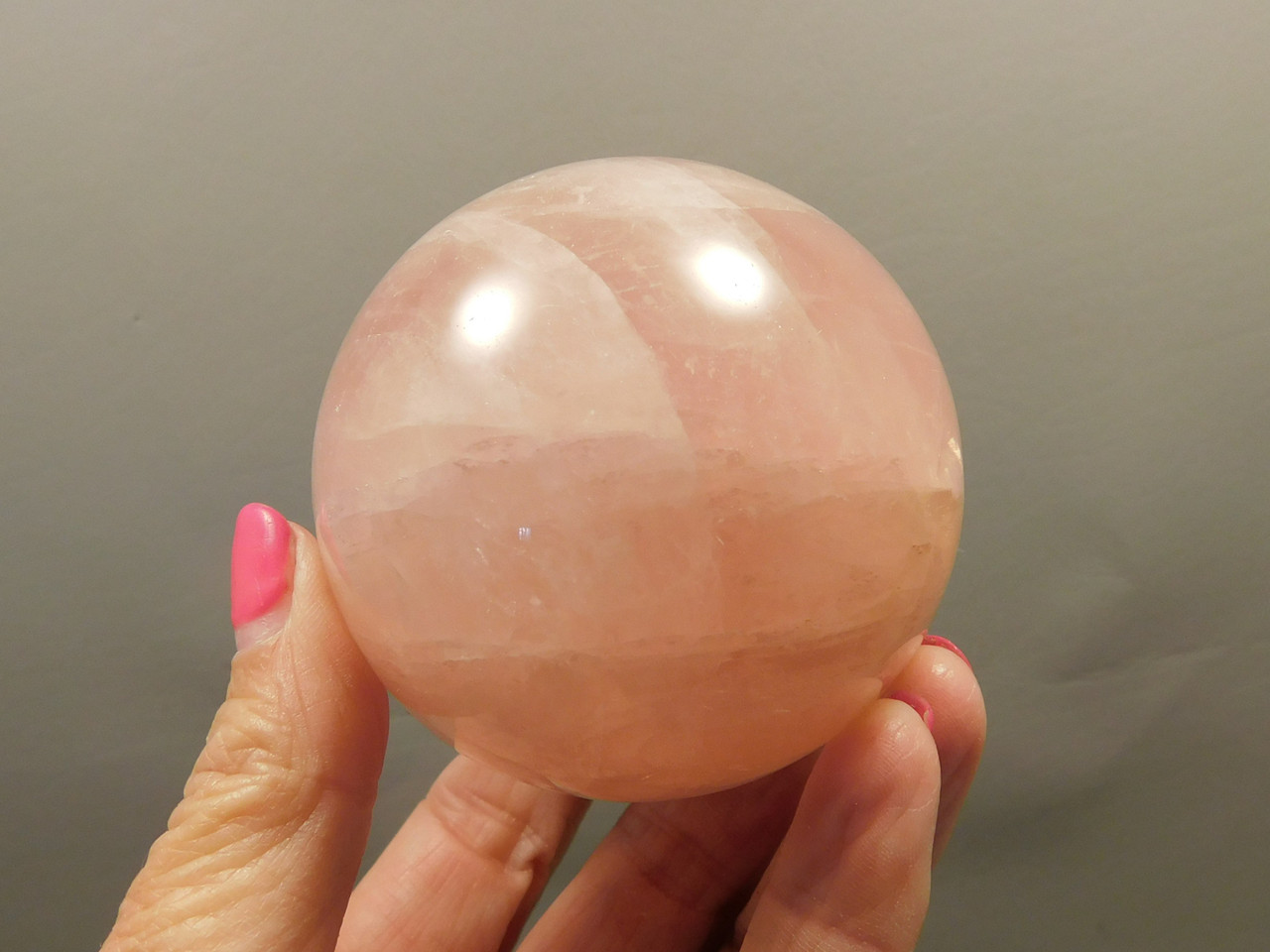 Star Rose Quartz Sphere 2.5 inch Pink Gemstone 63 mm Ball #O4