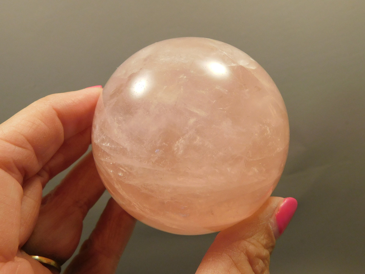 Star Rose Quartz Sphere 2.5 inch Pink Gemstone 63 mm Ball #O4