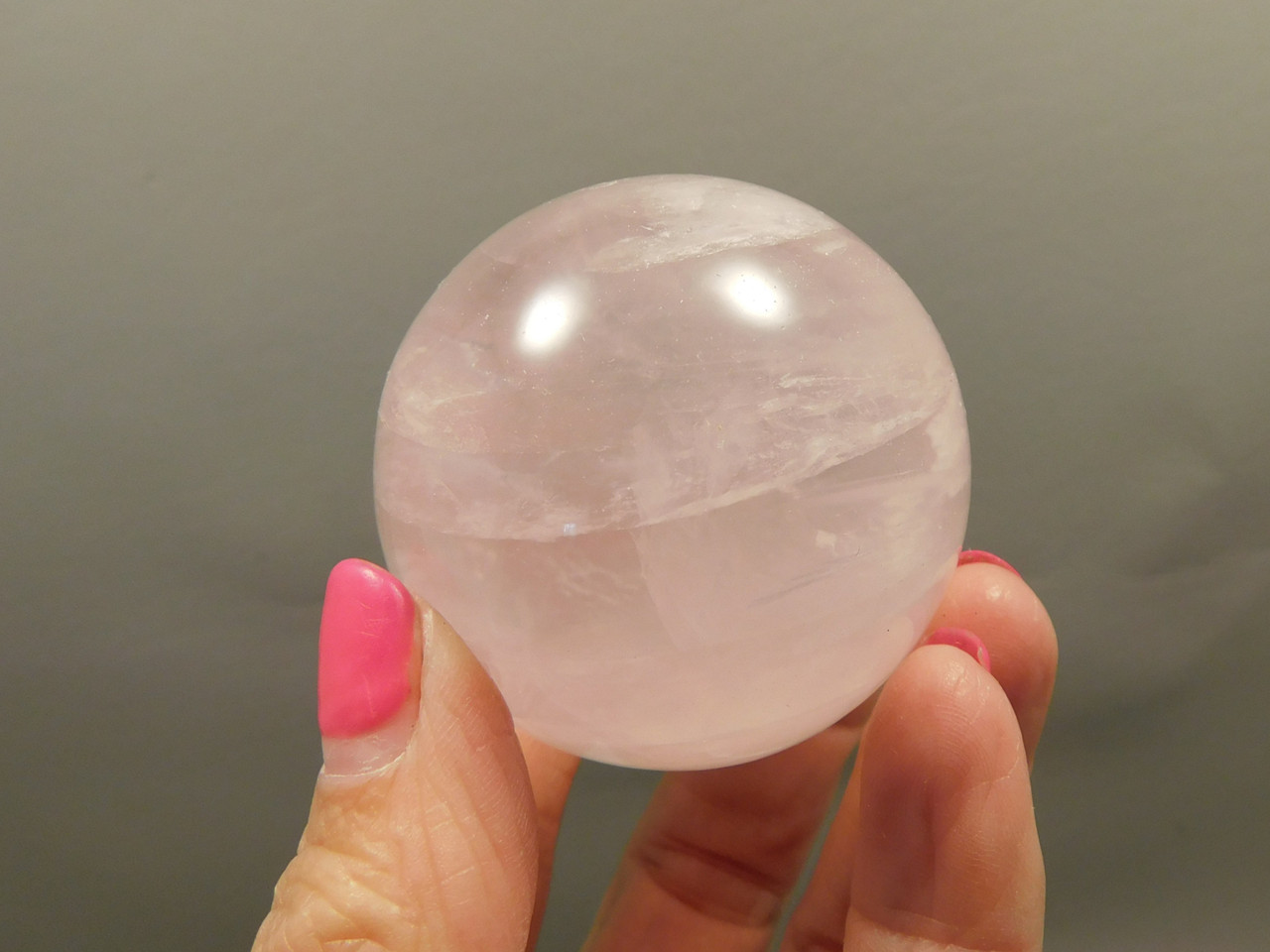 Star Rose Quartz Sphere 1.9 inch Pink Gemstone 48 mm Ball #O6