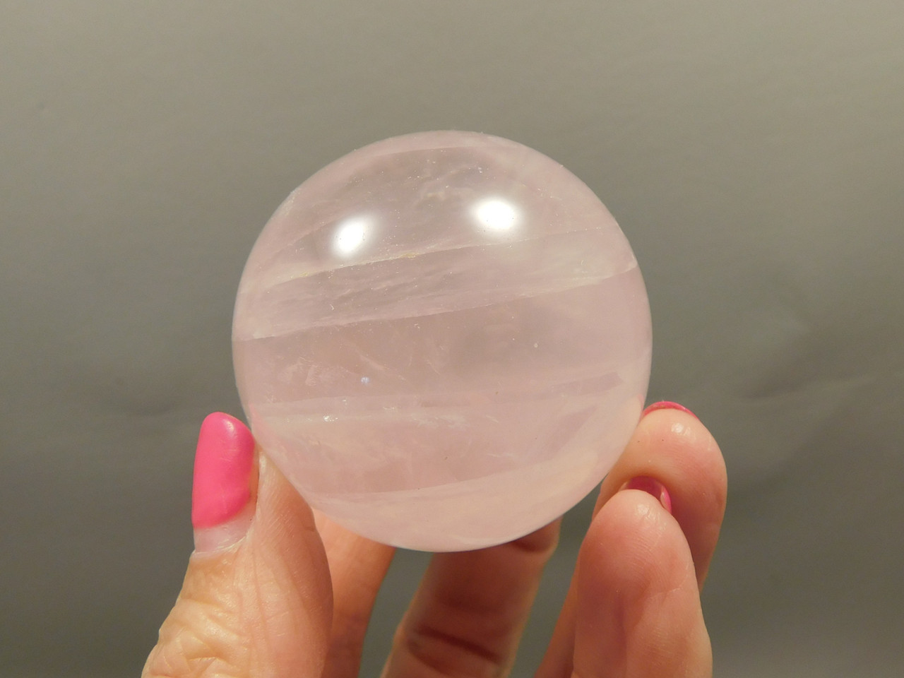 Star Rose Quartz Sphere 1.9 inch Pink Gemstone 48 mm Ball #O6