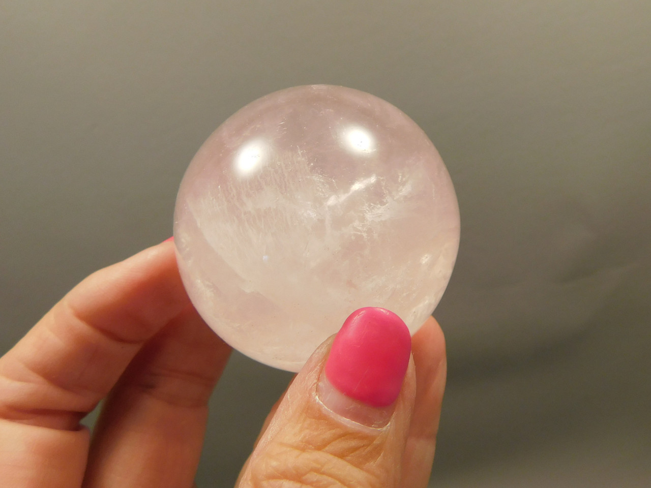 Star Rose Quartz Sphere 1.9 inch Pink Gemstone 48 mm Ball #O6