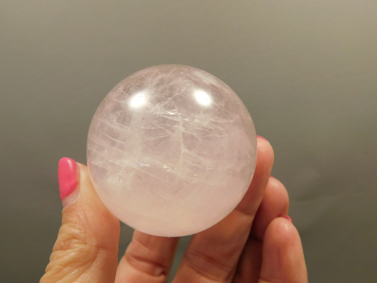 Star Rose Quartz Sphere 1.9 inch Pink Gemstone 48 mm Ball #O6