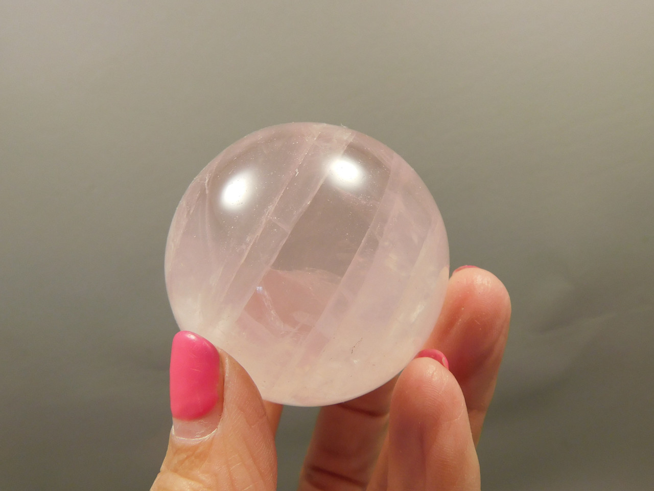 Star Rose Quartz Sphere 1.9 inch Pink Gemstone 48 mm Ball #O6
