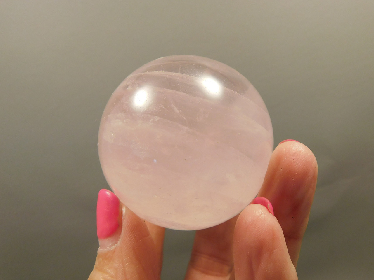 Star Rose Quartz Sphere 1.9 inch Pink Gemstone 48 mm Ball #O6