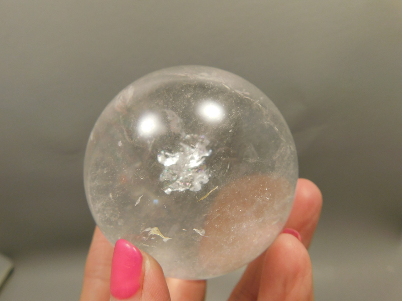 Clear  Quartz Crystal Ball 2.6 inch 66 mm Stone Sphere Brazil #Ob16