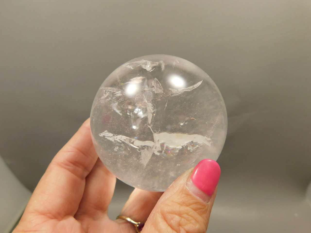 Clear  Quartz Crystal Ball 2.6 inch 66 mm Stone Sphere Brazil #Ob16