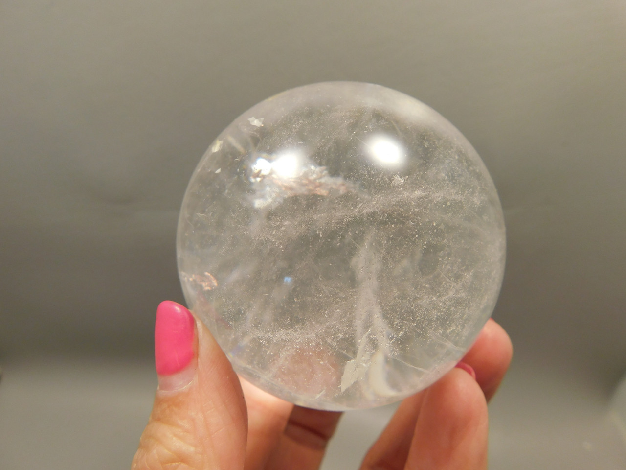 Clear  Quartz Crystal Ball 2.6 inch 66 mm Stone Sphere Brazil #Ob16