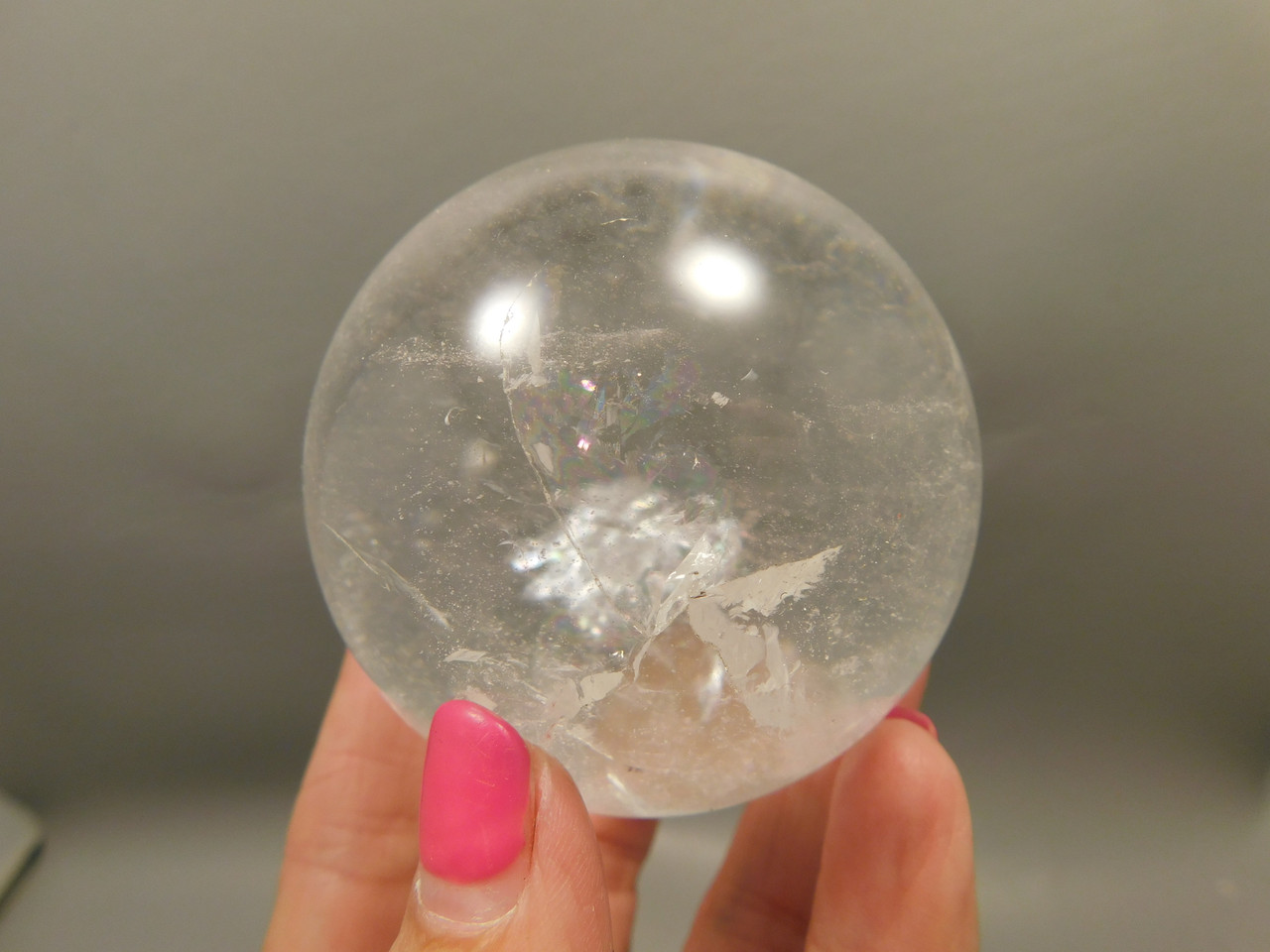 Clear  Quartz Crystal Ball 2.6 inch 66 mm Stone Sphere Brazil #Ob16