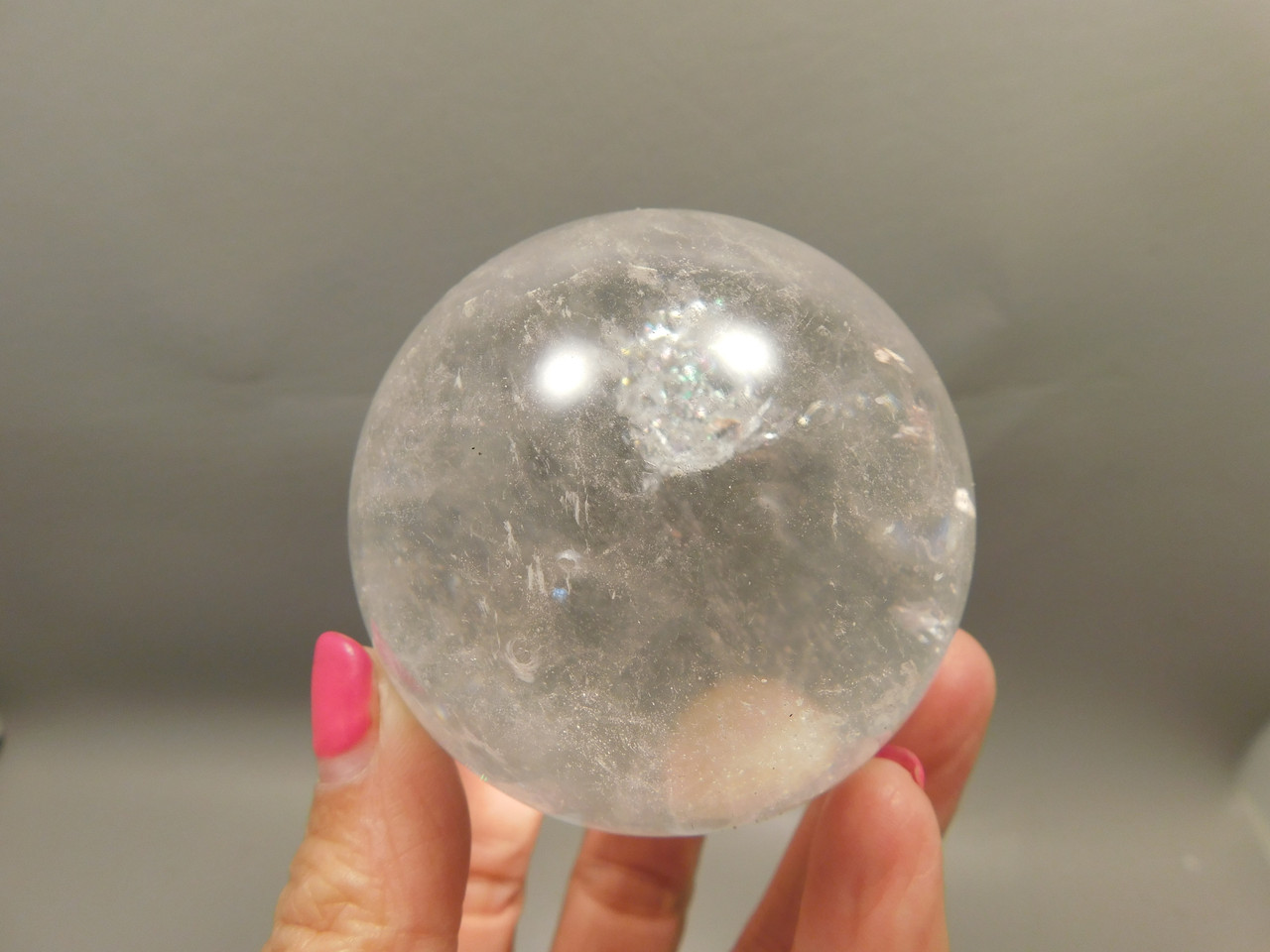Clear  Quartz Crystal Ball 2.6 inch 66 mm Stone Sphere Brazil #Ob16