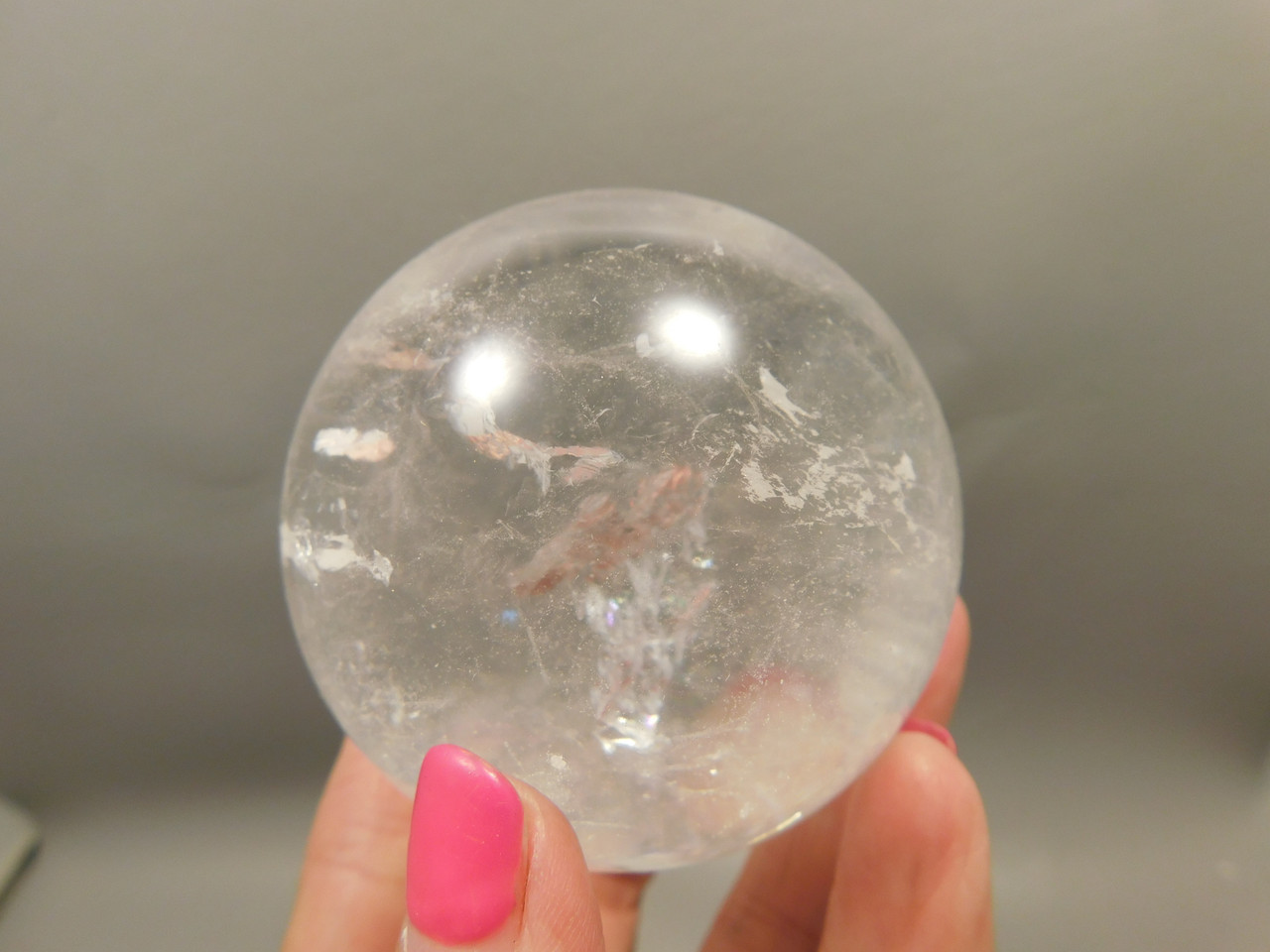 Clear  Quartz Crystal Ball 2.6 inch 66 mm Stone Sphere Brazil #Ob16