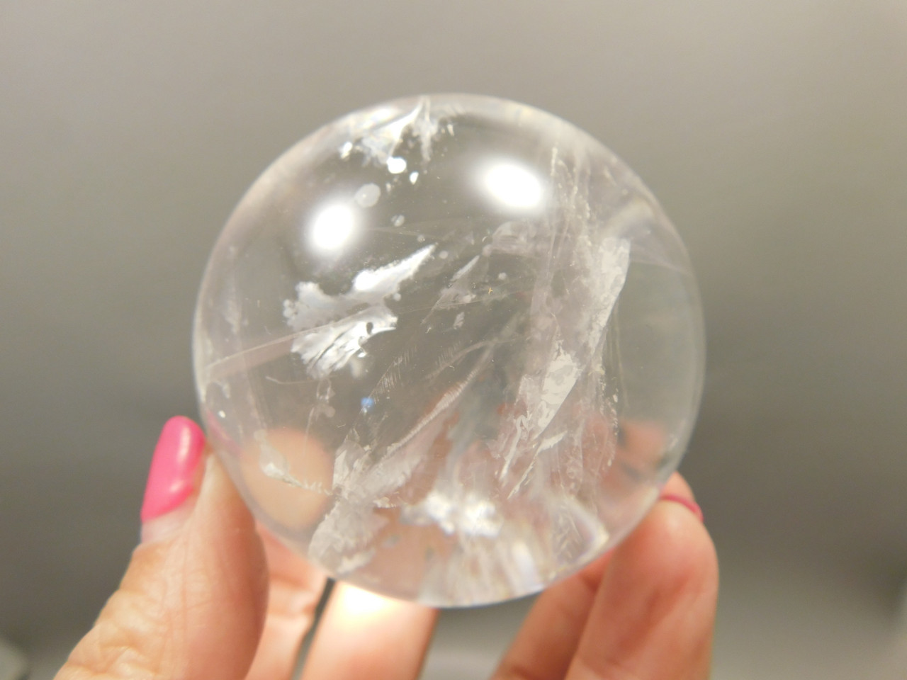 Clear Quartz Crystal Ball 2.6 inch 66 mm Stone Sphere Brazil #Ob76