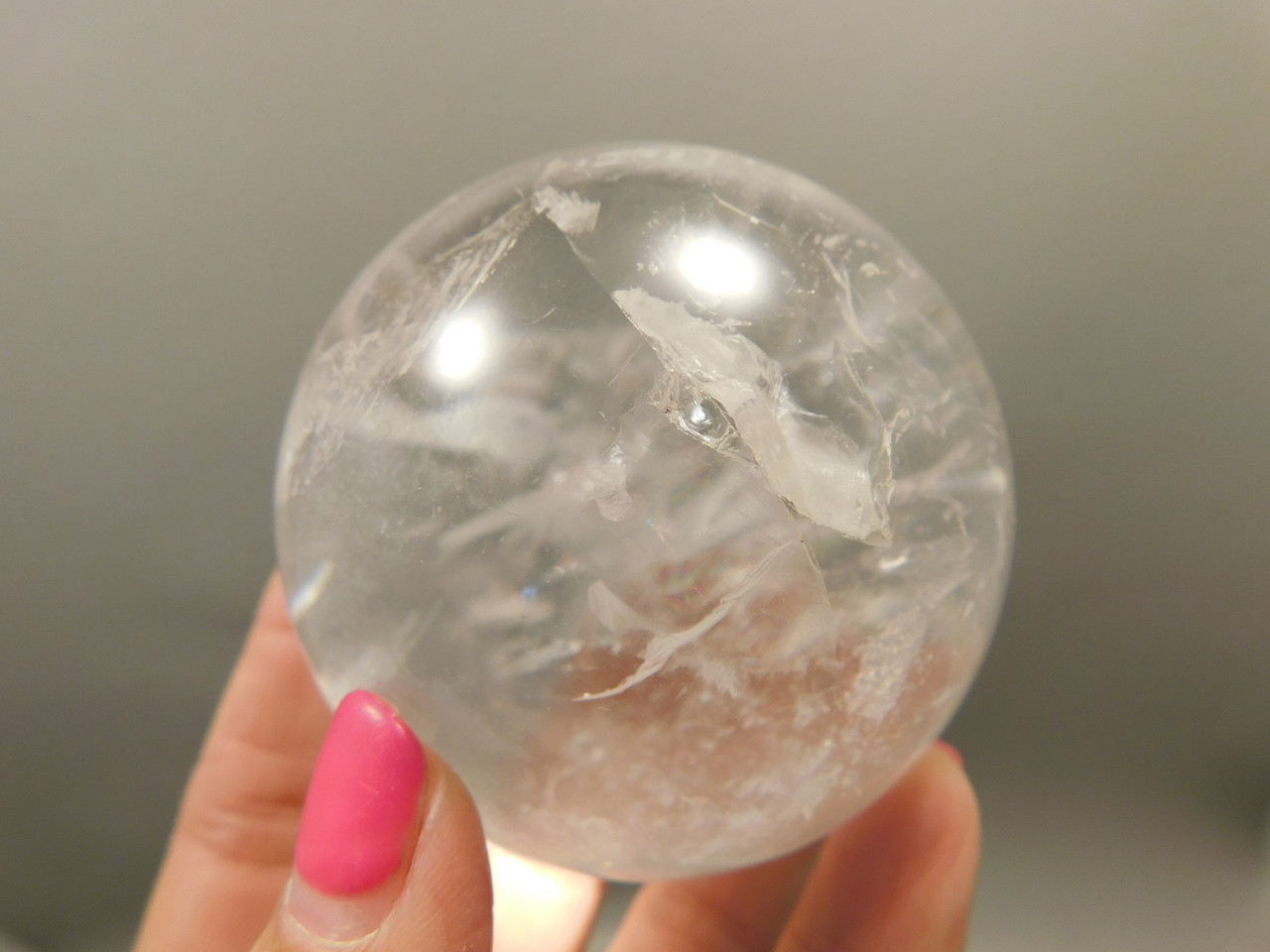 Clear Quartz Crystal Ball 2.6 inch 66 mm Stone Sphere Brazil #Ob76