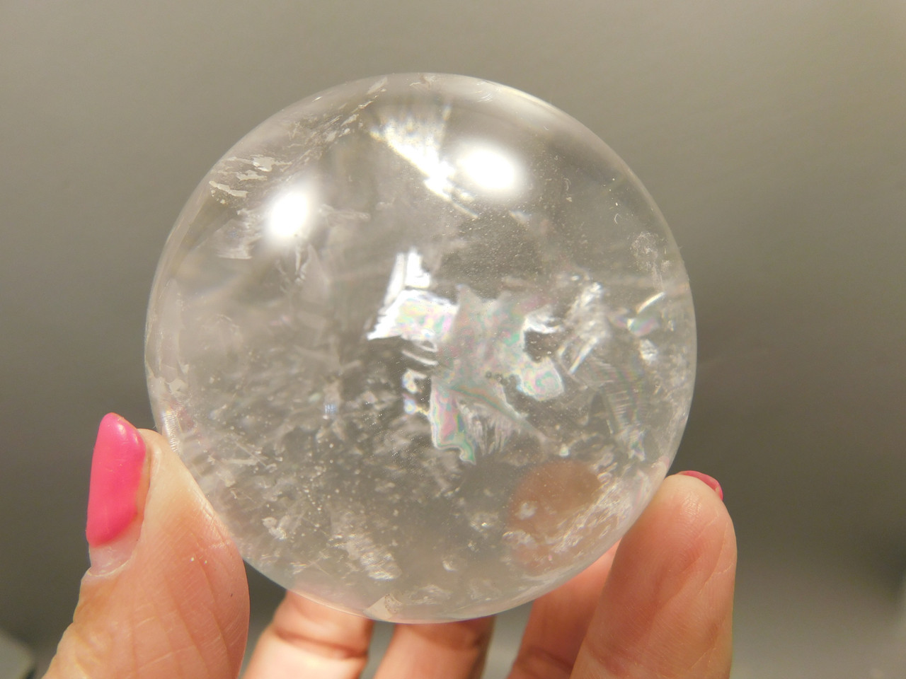 Clear Quartz Crystal Ball 2.6 inch 66 mm Stone Sphere Brazil #Ob76