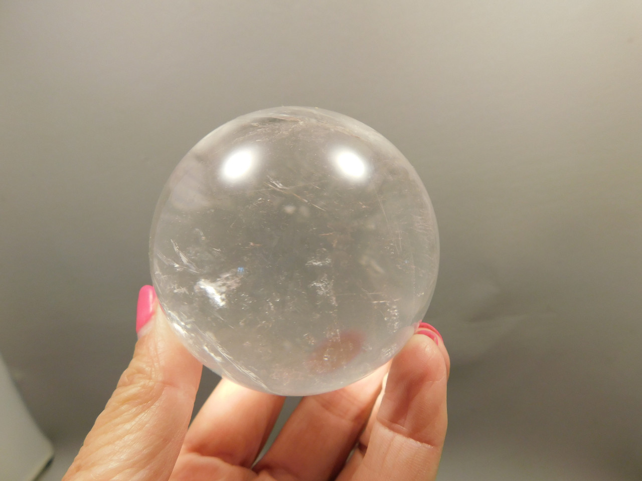 Clear Quartz Crystal Ball 2.6 inch 66 mm Stone Sphere Brazil #Ob76