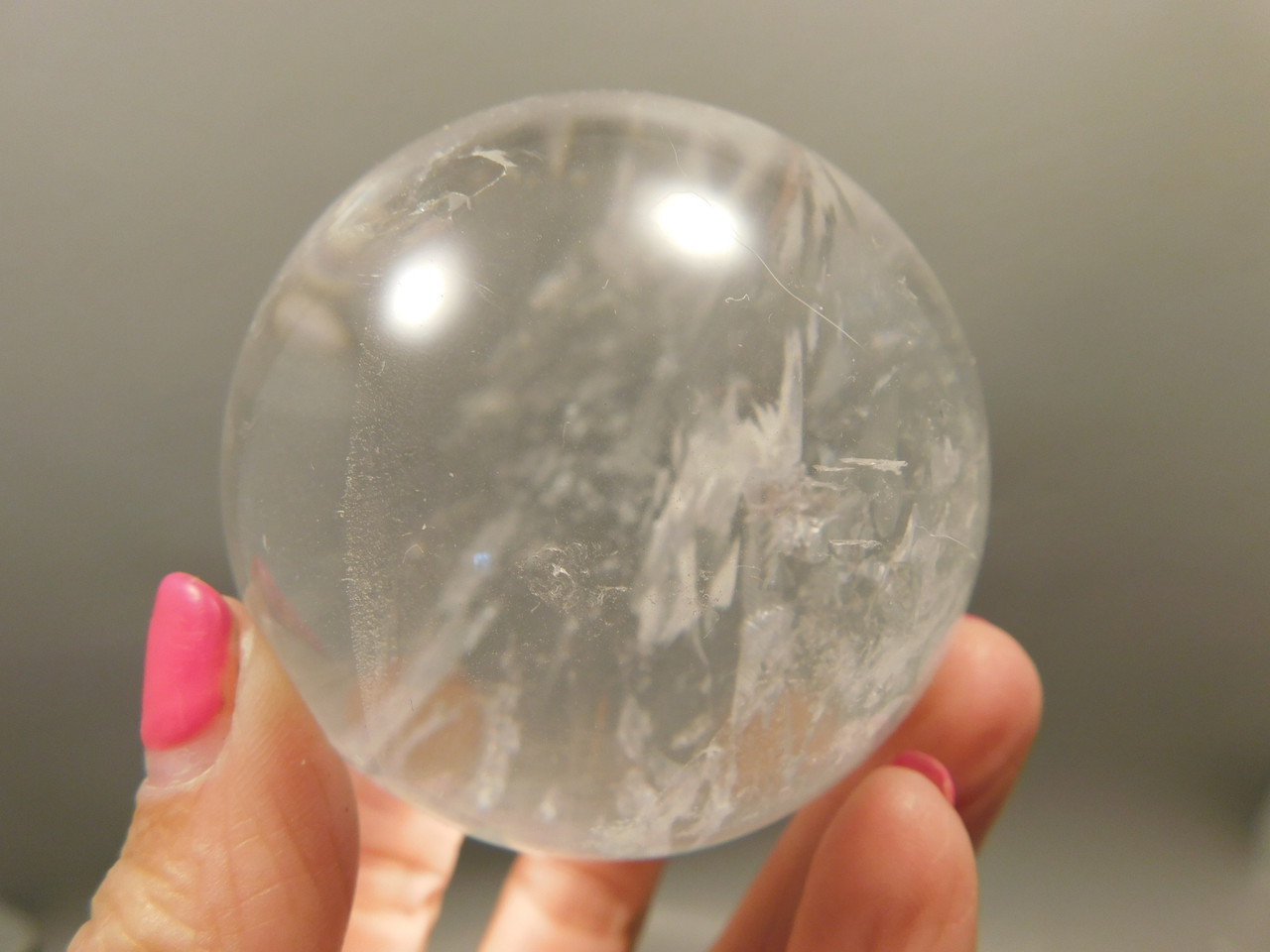 Clear Quartz Crystal Ball 2.6 inch 66 mm Stone Sphere Brazil #Ob76