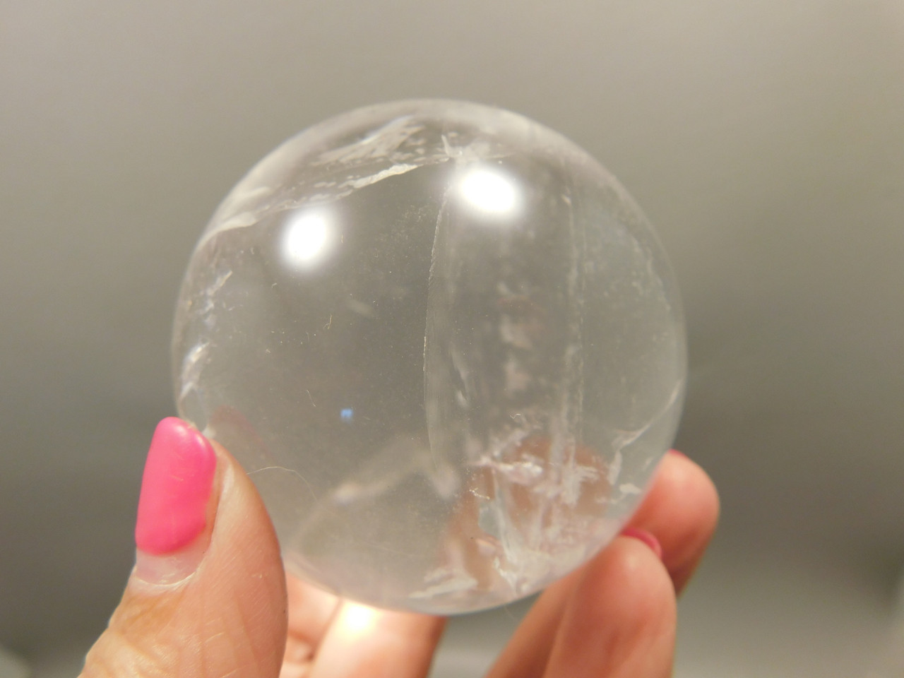 Clear Quartz Crystal Ball 2.6 inch 66 mm Stone Sphere Brazil #Ob76