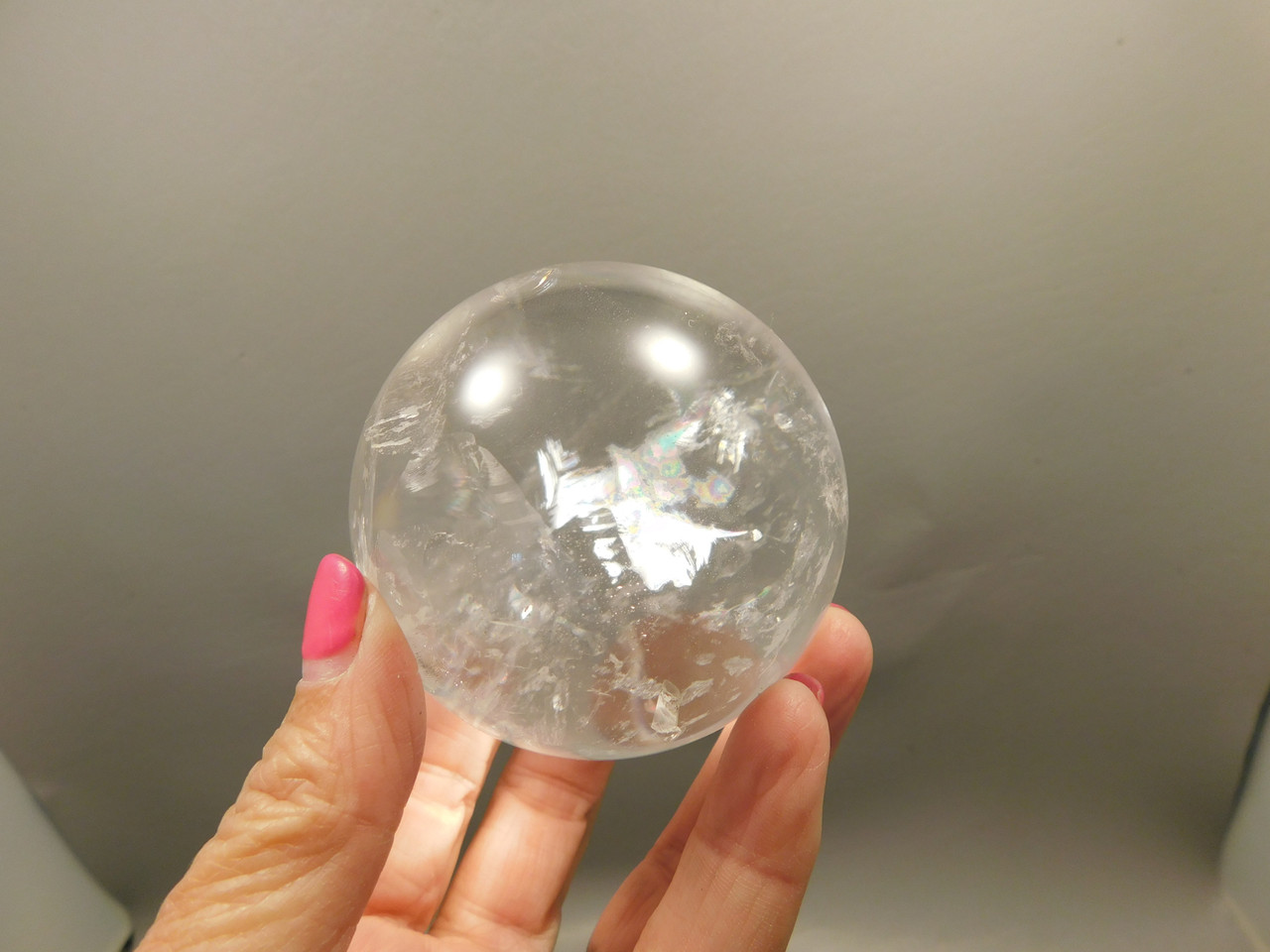 Clear Quartz Crystal Ball 2.6 inch 66 mm Stone Sphere Brazil #Ob76