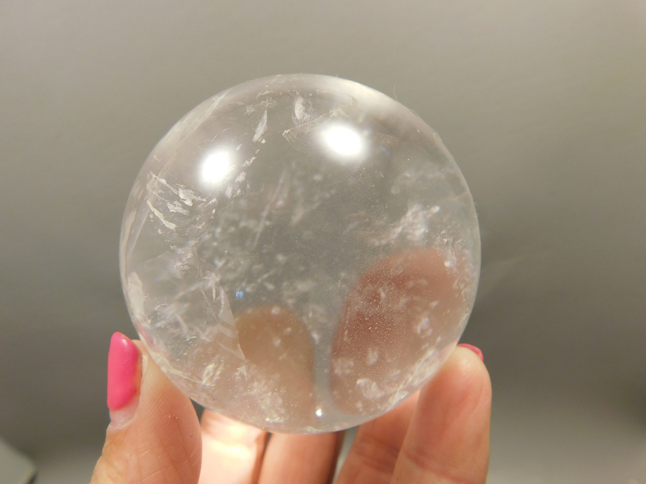 Clear Quartz Crystal Ball 2.6 inch 66 mm Stone Sphere Brazil #Ob76