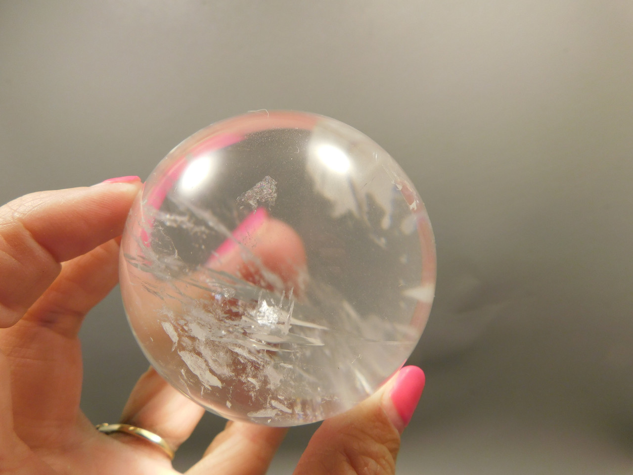 Clear Quartz Crystal Ball 2.6 inch 66 mm Stone Sphere Brazil #Ob76