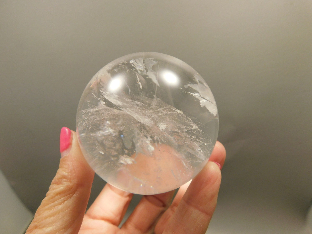 Clear Quartz Crystal Ball 2.6 inch 66 mm Stone Sphere Brazil #Ob76