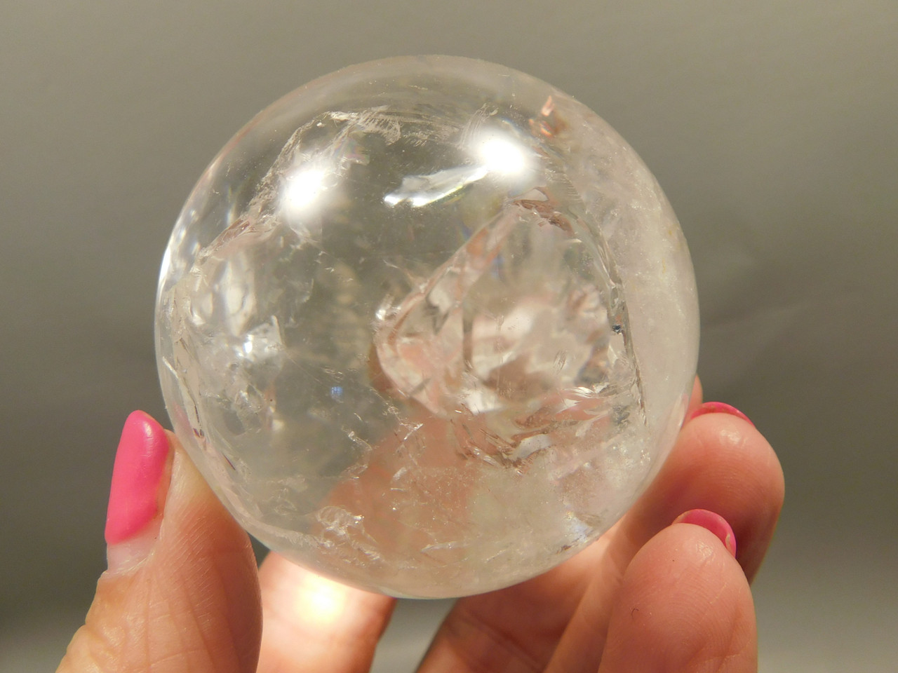 Clear Quartz Crystal Ball 2.2 inch Polished Stone Sphere Brazil #Ob8