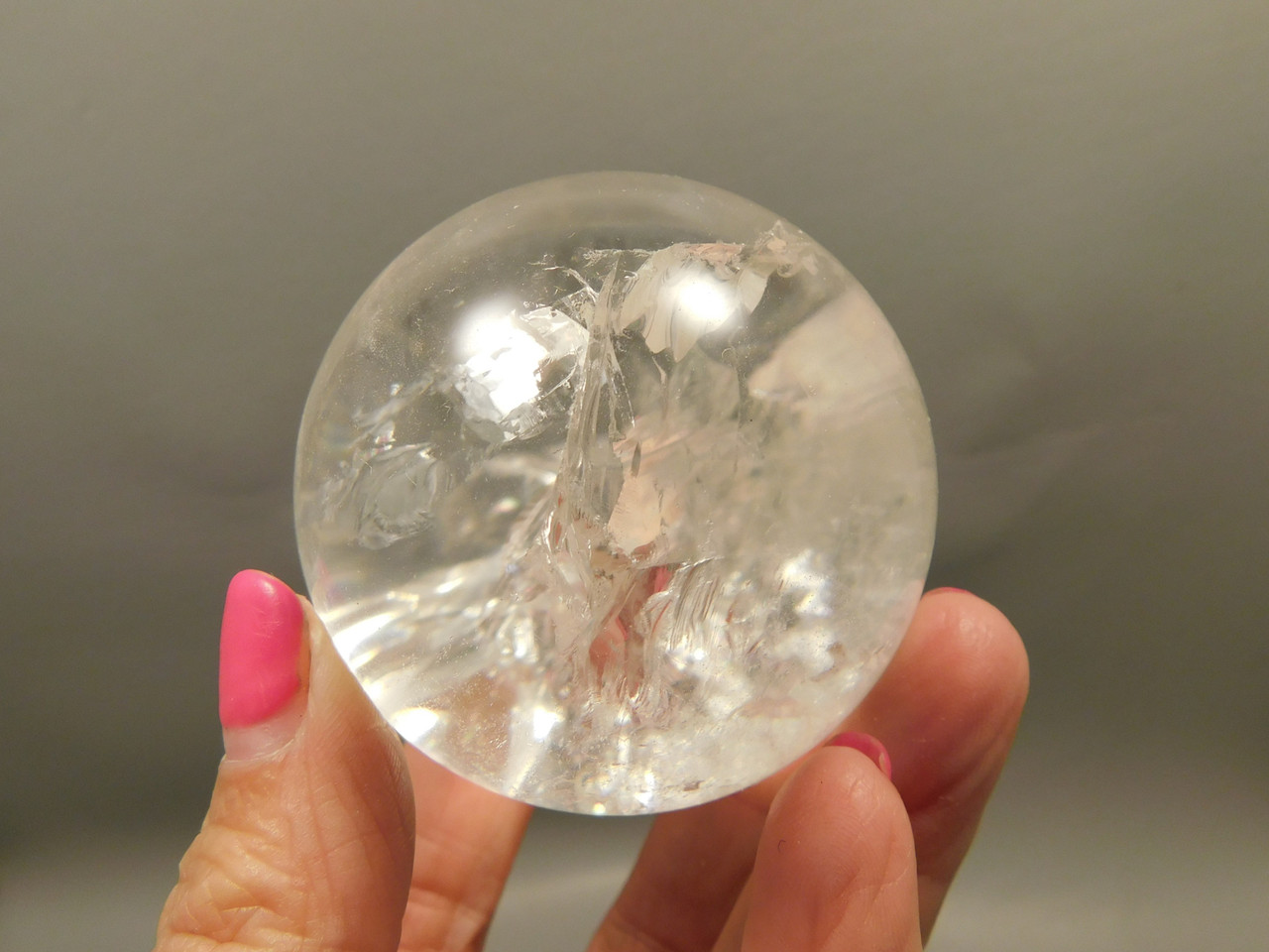 Clear Quartz Crystal Ball 2.2 inch Polished Stone Sphere Brazil #Ob8