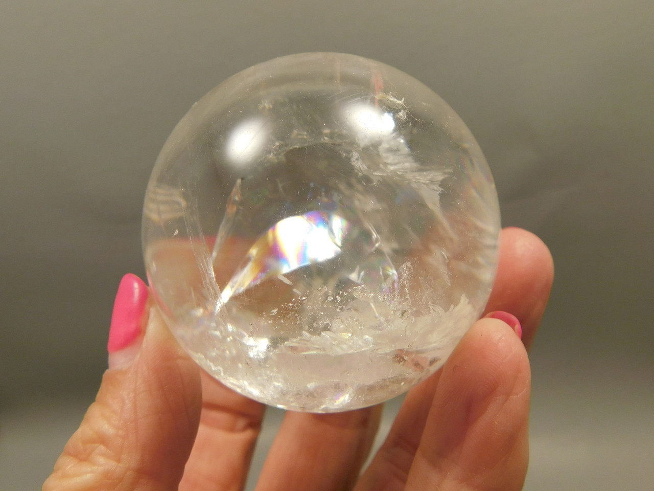 Clear Quartz Crystal Ball 2.2 inch Polished Stone Sphere Brazil #Ob8