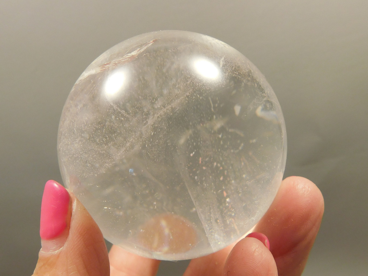 Clear Quartz Crystal Ball 2.25 inch Polished Stone Sphere Brazil #Ob9