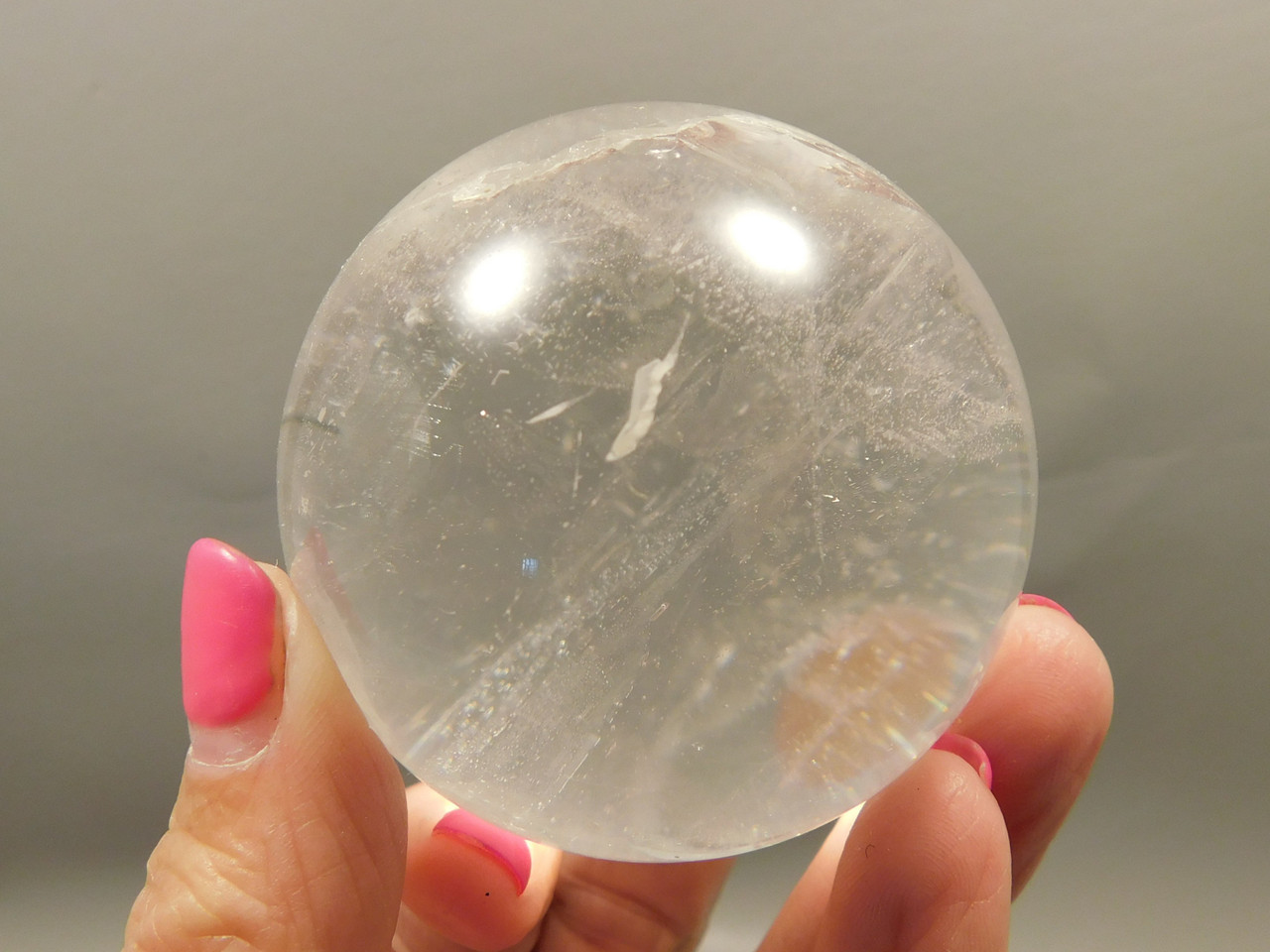 Clear Quartz Crystal Ball 2.25 inch Polished Stone Sphere Brazil #Ob9