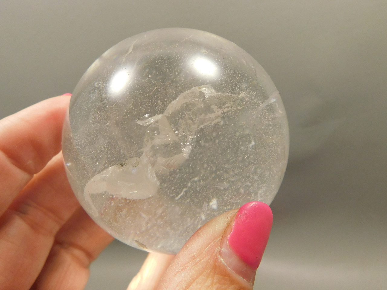 Clear Quartz Crystal Ball 2.25 inch Polished Stone Sphere Brazil #Ob9