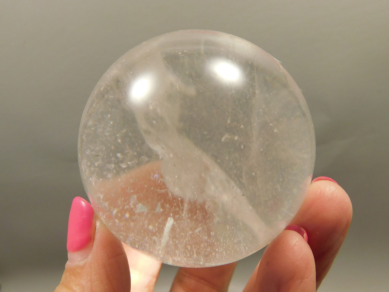 Clear Quartz Crystal Ball 2.25 inch Polished Stone Sphere Brazil #Ob9