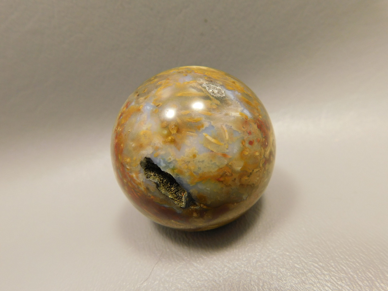 Petrified Palm Wood Sphere 1.6 inch Stone 40 mm Indonesia #O33