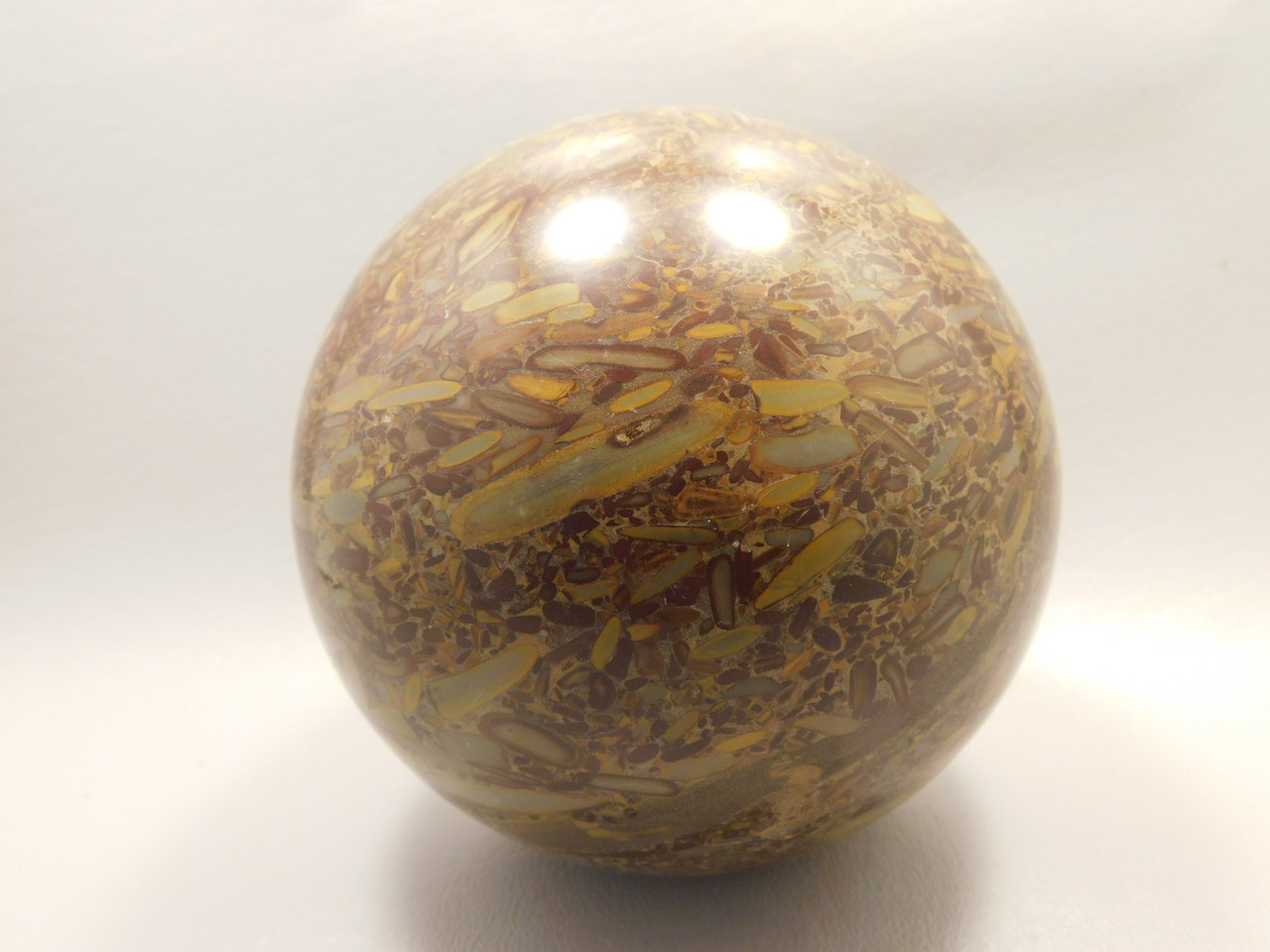 Bamboo Jasper Large Stone Sphere Carving 4.25 inch Gemstone Mineral Ball