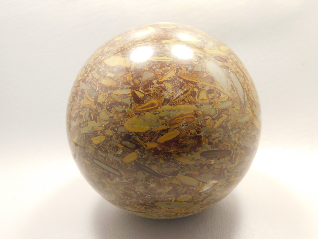 Bamboo Jasper Large Stone Sphere Carving 4.25 inch Gemstone Mineral Ball